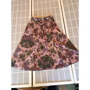 Vintage Brooks Additions Women's Wool Blend Floral Skirt Sz 9 Cottagecore Cute